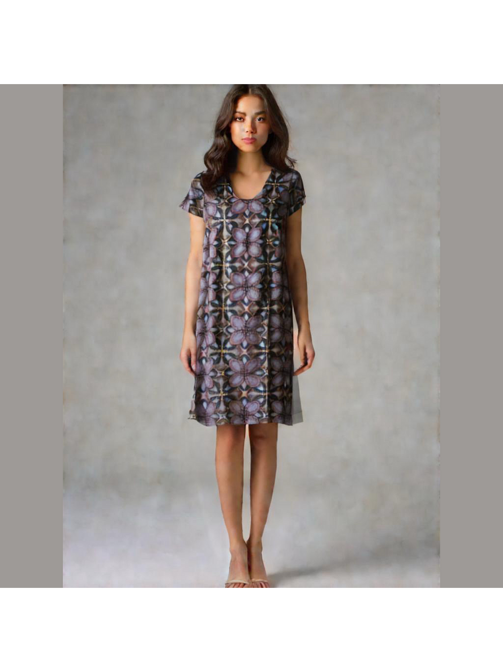 Renee C Print Dress Large Breathable